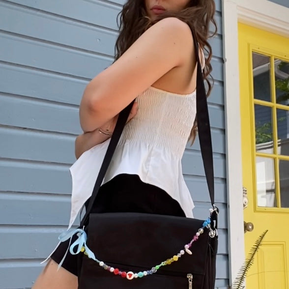 Beaded Bag Accessory - With Bow at the end